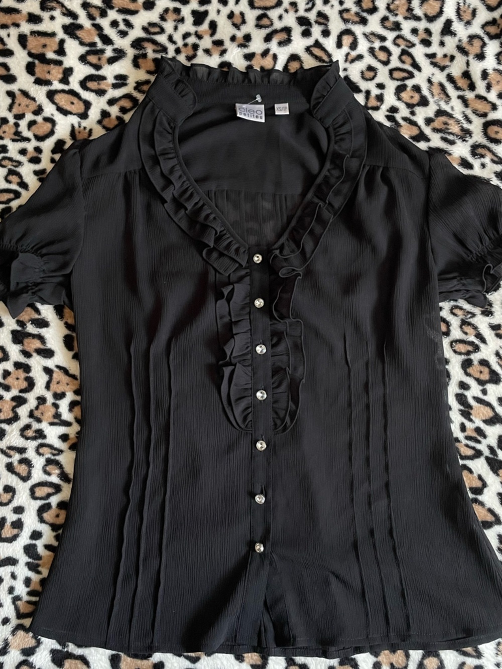 ♡ Black Elegant Ruffle Blouse